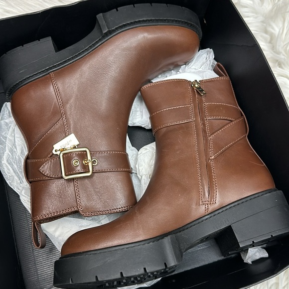 Coach Lacey Leather Bootie Dark Saddle - Picture 7 of 10